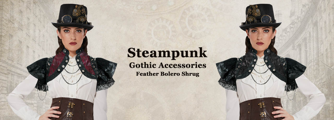 Steampunk Costume Accessories Gothic Shawl Bolero Shrug Jacket – Charmian  Corset